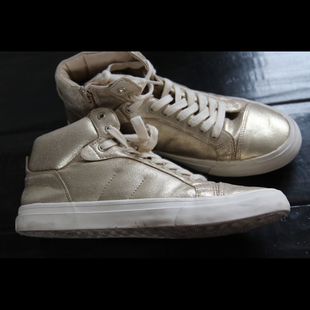 Zara Gold High Top Sneakers
